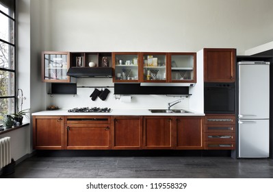 Beautiful House, Interior, View Of The Kitchen