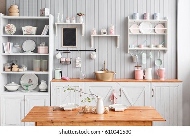 Beautiful House, Interior, View Of The Kitchen.