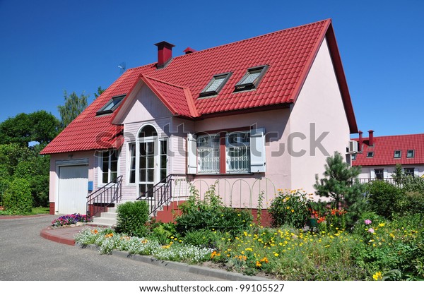 Beautiful House Red Roof Stock Photo Edit Now 99105527