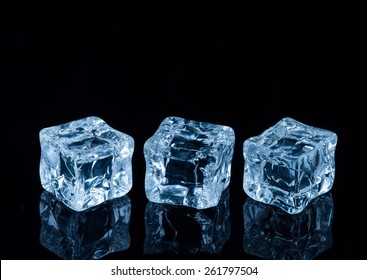 Beautiful Ice Cube On A Black Background