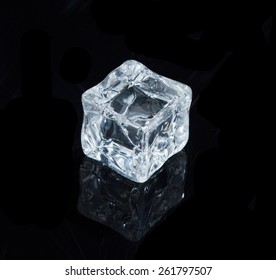 Beautiful Ice Cube On A Black Background