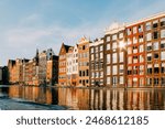 The beautiful image of the Amsterdam city and houses 