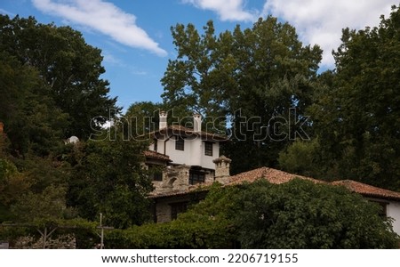 A Beautiful Image in Balchik, Bulgaria. Focus over Typical Bulgarian House.