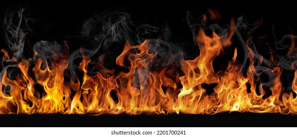 A beautiful image of fire in the dark. Abstract fire on black background