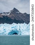 Beautiful image of the impressive Perito Moreno glacier in El Calafate, Argentina. Global warming. Iceberg dislodged from the Perito Moreno glacier. Imposing ice wall of the Perito Moreno glacier