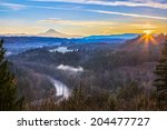 Beautiful Image of Mt. Hood taken during sunrise from Jonsrud view point in Sandy, Oregon, USA.