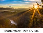 Beautiful Image of Mt. Hood taken during sunrise from Jonsrud view point in Sandy, Oregon, USA.