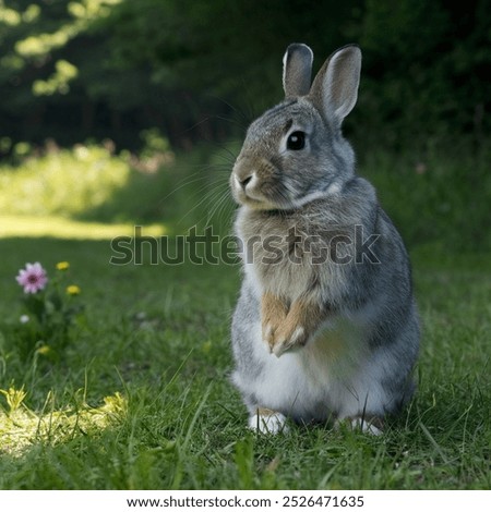 Similar – Rabbit eating flowers