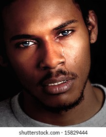 Beautiful Image Of A Young Black Man Crying