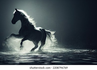 Beautiful imposing horse nature landscape wildlife