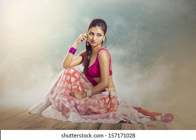 Beautiful Indian Bride In Colorful Dress