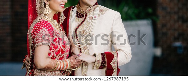 Beautiful Indian Bride Groom Groom White Stock Photo Edit Now