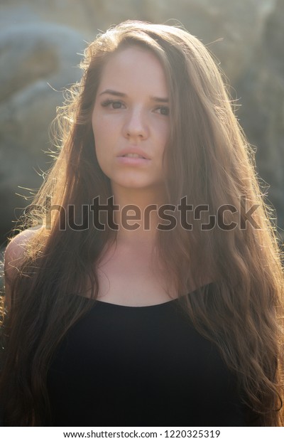 Beautiful Indian Girl Long Wavy Hair Stock Photo Edit Now 1220325319