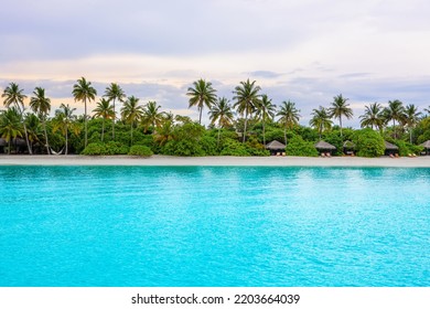 Beautiful Indian Ocean landscape at sunset, Maldives - Shutterstock ID 2203664039