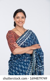 Beautiful Indian woman in sari - Shutterstock ID 1694879749
