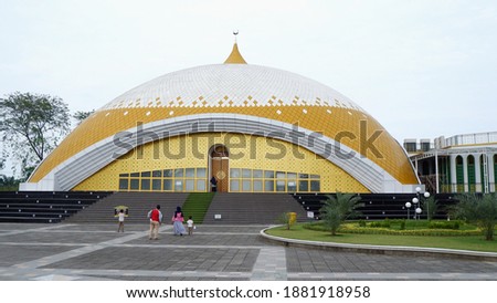 Beautiful interior design of mosque architecture in Lubuk Pakam City, Deli Serdang, North Sumatra
