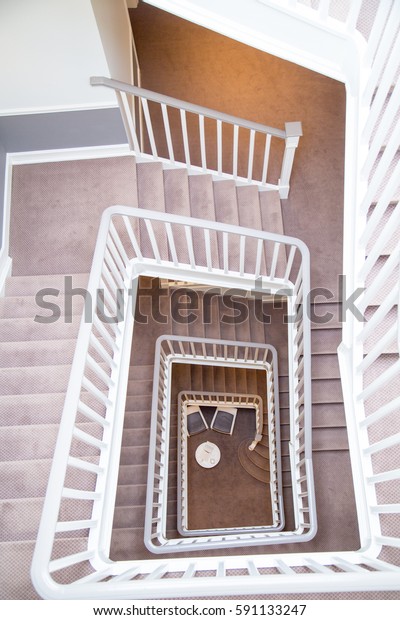 Beautiful Interior Design Style Stairs Round Stock Photo