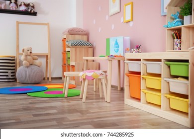 Beautiful interior of game room in kindergarten - Shutterstock ID 744285925
