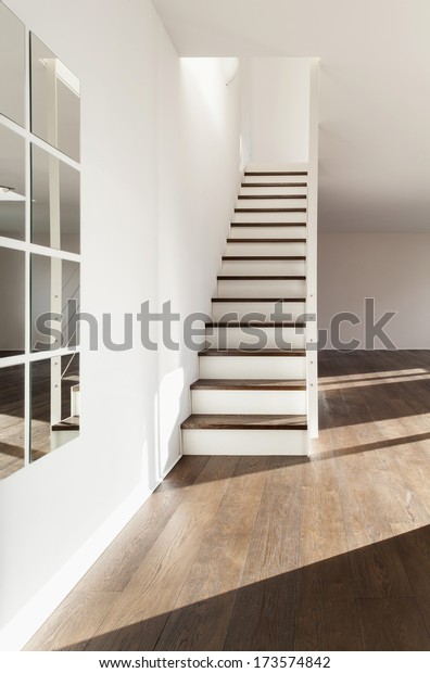Beautiful Interior New Apartment Staircase View Stock Photo