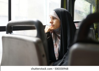 Beautiful Iranian Muslim woman on the street - Powered by Shutterstock