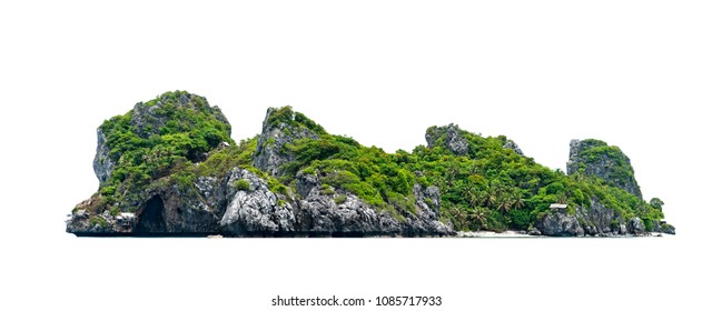 Beautiful Island Isolated On White Background