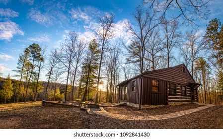 Beautiful isolated cabin in the mountains in Table Rock State Park near Greenville South Carolina SC.