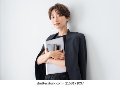 Beautiful Japanese in a jacket - Shutterstock ID 2158191037