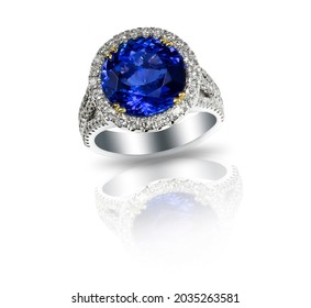 Beautiful Jewelry blue sapphire halo diamond cushion cut engagement ring