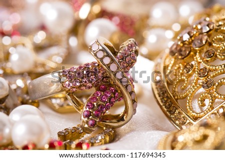 Beautiful jewelry on background