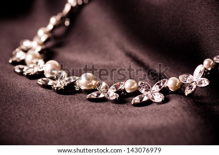 Beautiful jewelry on black background
