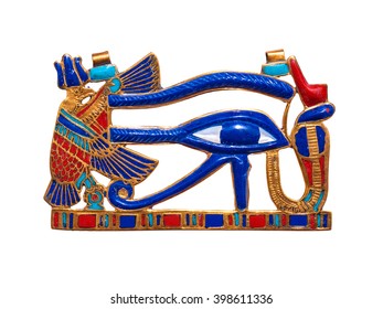 Beautiful Jewelry With Semiprecious Stones, Lapis Lazuli, Carnelian,  Necklace For Woman In A Shape Of The Ancient Egyptian Horus Eye Symbol, Ancient Egypt Design
