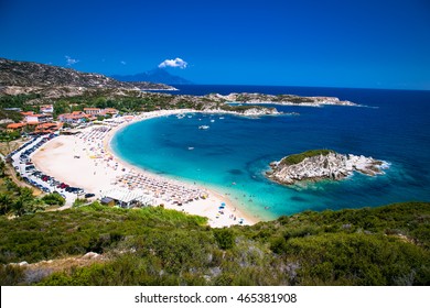 Beautiful Kalamitsii  beach on the east coast of Sithonia on Halkidiki, Greece.