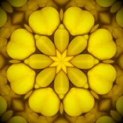 A Beautiful Kaleidoscope Pattern Of Lemons