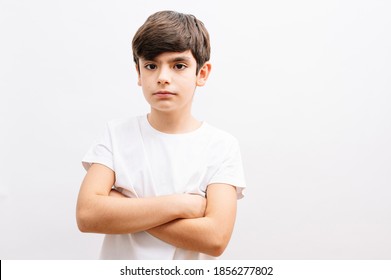 Sad Teenage Boy Standing Isolated On Stock Photo (Edit Now) 153236546