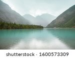 Beautiful Kinney Lake in Mount Robson Provincial Park, Canadian Rockies, British Columbia, Canada