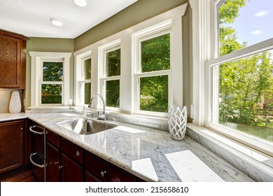 Beautiful Kitchen Cabinet With Marble Top And Steel Sink