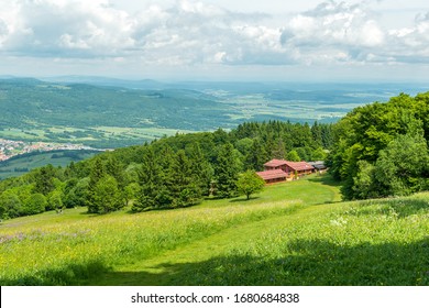 The Beautiful Kreuzberg In The Rhön With A View Of A Small Hut Which Is Very Popular With Hikers