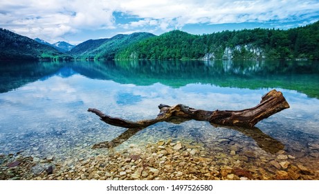 The Beautiful Lake Alpsee - Hohenschwangau In Alps Mountains Of Germany - Bavaria 