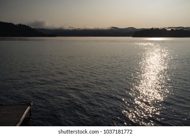 Beautiful Lake Bomoseen Landscape Early Misty Morning