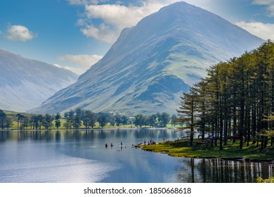 Beautiful lake of Buttermere surrounded by green hill in England's Lake District - Shutterstock ID 1850668618