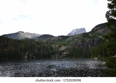 Beautiful Lake In Estes Park During The Rain