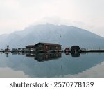 Beautiful lake Minnewanka, Alberta Canada