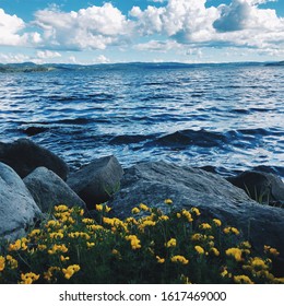 Beautiful Mjøsa Lake In Norway, Picture Taken Summer 2019.