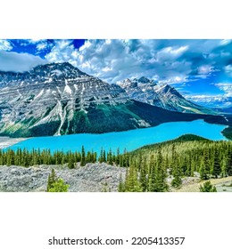 Beautiful Lake On A Partly Cloudy Day