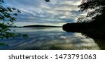 beautiful lake reflection at dusk in nova scotoa