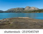 Beautiful lake with rocky mountains, forest and trees in background, Lake Between Forests And Mountain, Beautiful lakes in mountains. Mountain lake view. Mountain lake landscape, jijel algeria africa