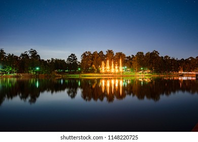 Beautiful Lake In Springfield Lakes, Ipswich City, Queensland At Dusk.