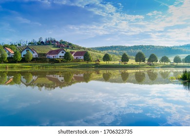 Beautiful lake view in Zselic Valley, Hungary.