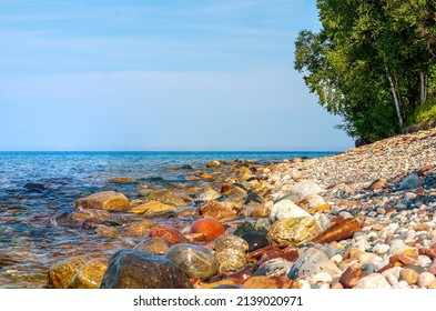 Beautiful lakeshore of Pictured Rocks National Lakeshore in northern Michigan.