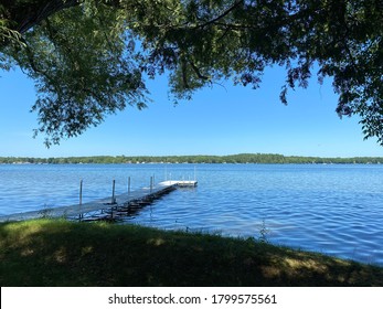 Beautiful lakeside view in the summer